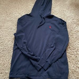 POLO by Ralph Lauren Navy Blue Hoodie T-Shirt Size Large